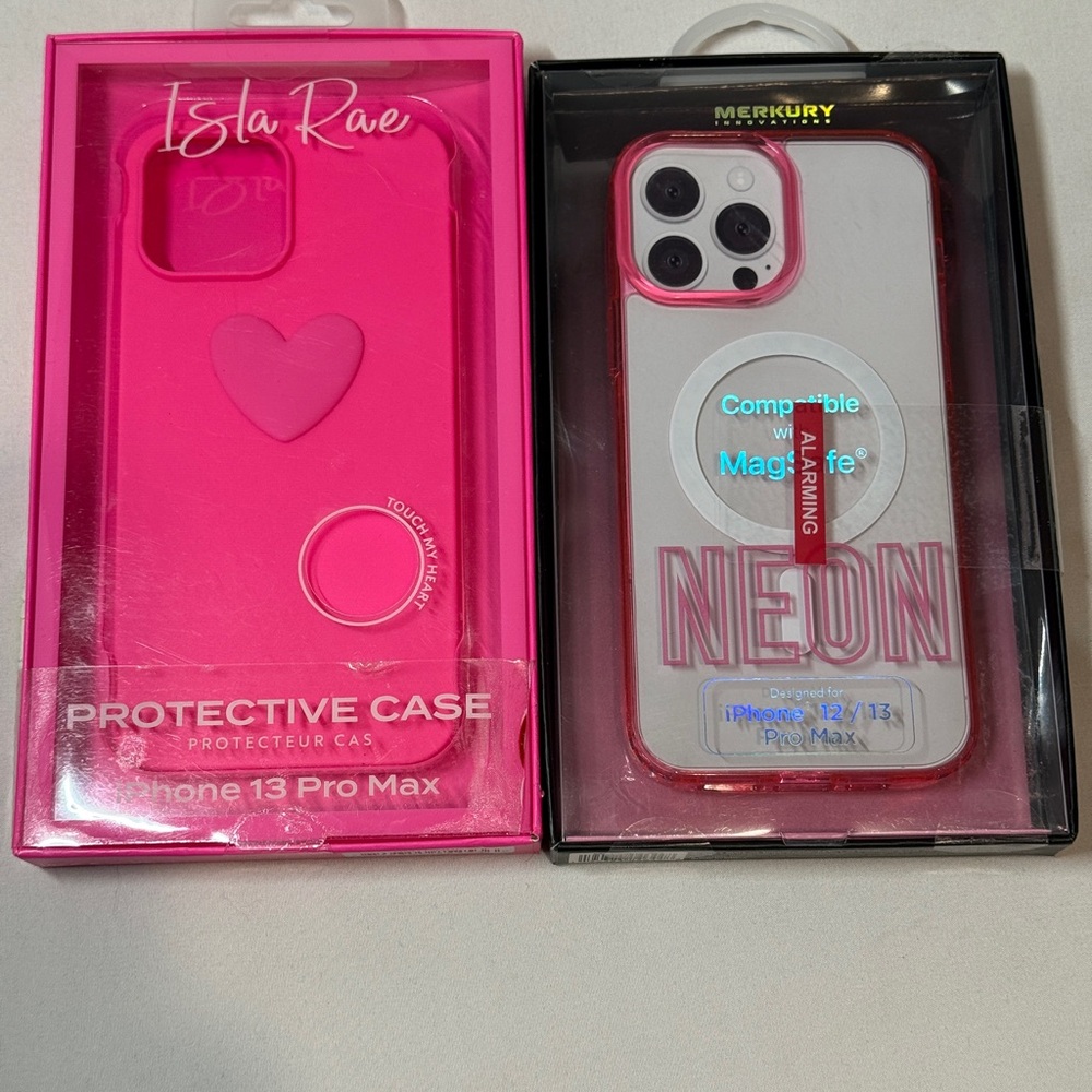 NWT Merkury & Isla Rae Pink Protective Cases for iPhone 12/13 Pro Max. 2 total